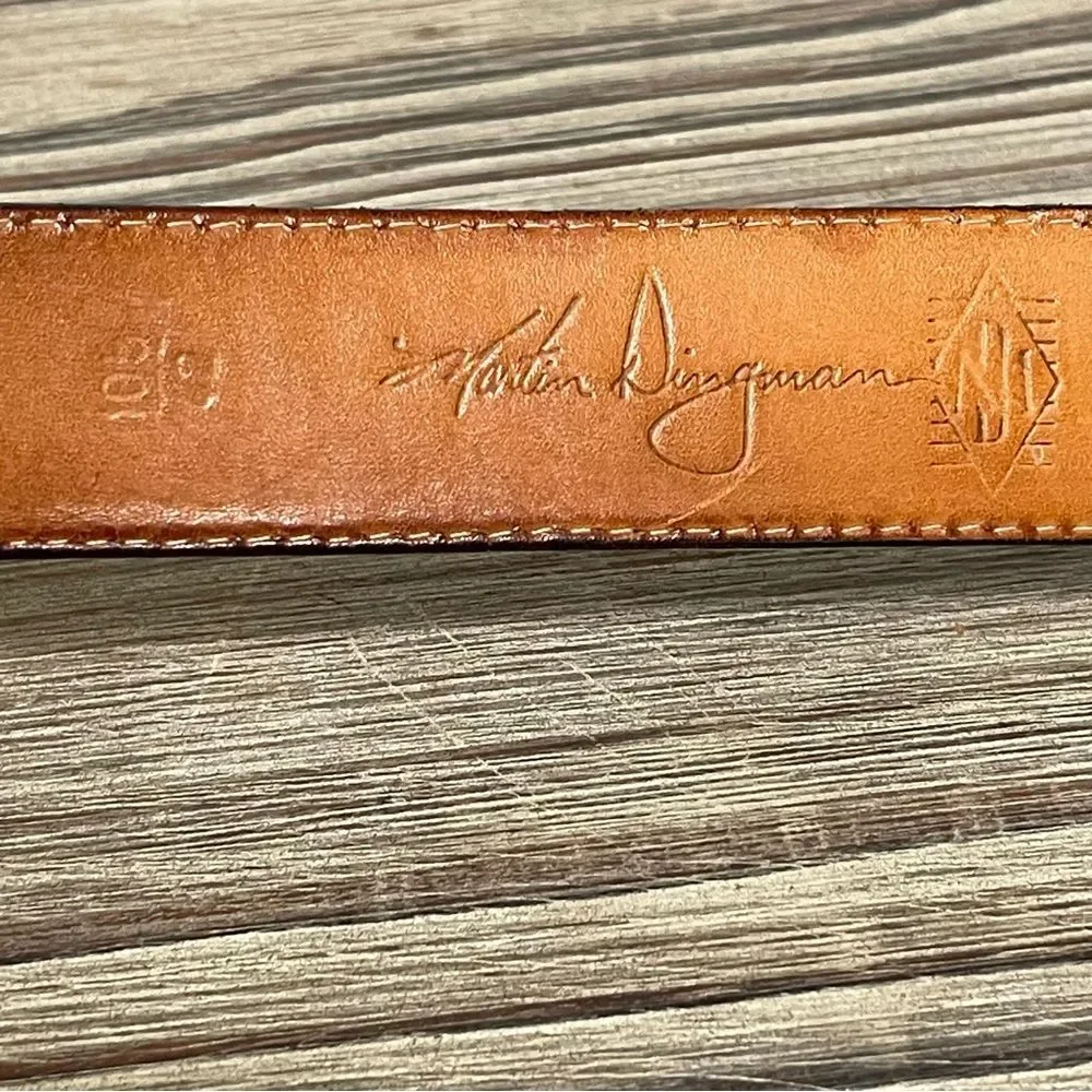 Vintage Martin Dingman Black Milled Finish Leather Belt Men 42 Hand Made in USA